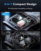 Retractable USB C Charger Wall Plug with 35.5in/90cm Type C Cables Cords,40W Fast Charging Foldable Block Multi Charger for All Devices for iPhone 17/16/15/14/13/12,iPad,Galaxy,Pixel