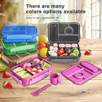 Amathley Bento Box Adult Lunch Box Kids,Lunch Containers for Adults/Kids/Toddler,5 Compartments Bento Lunch Box with Sauce Vontainers,Microwave & Dishwasher & Freezer Safe,BPA-Free (Red lily)