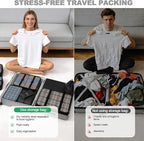 8 Set Packing Cubes for Travel,Suitcase Organizer Bags for Luggage with Shoe & Hanging Toiletry Bag, Vacation Essentials & Accessories for Cruise Ship, Airplane Must-Have,Road Trip & Camp Gifts(Black)