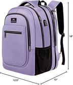 MATEIN Travel Backpack for Women, Expandable 15.6 inch Laptop Backpack, Large Anti Theft Business Computer Bag Water Resistant College Computer Bag Gift for Women Men, Purple