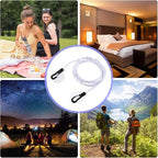 Travel Retractable Clothes Lines for Hanging Clothes Outside Bungee Cord Portable Retractable Clothesline with Hooks and Suction Cups Camping Accessories Cruise for Indoor Home Camping Travel, White