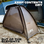 Tent & RV Camping Organizer with Zippered Flap, 9-Shelf Storage. RV Shoe Organizer, Dining Tent Organizer. Organize Any Other Camp Gear/Accessories (Patented - Licensed)