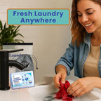 Travel Laundry Detergent Sheets for Hand or Machine Wash and Heavy Duty Travel Clothesline – Compact Sink Washing Detergent & Indoor Outdoor Drying Line for Hotels, Cruises & Camping