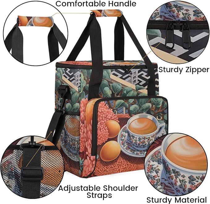 Coffee Maker Travel Bag Compatible with Keurig K-Mini, K-Mini Plus or Other Accessories, Portable Coffee Maker Case with Shoulder Strap for Travel(Bag Only)