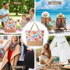 Trifabricy Beach Bag for Women, Large Beach Tote Bags with Zipper, Woven Straw Tote Waterproof, Swim Gym Shopping Travel Bag