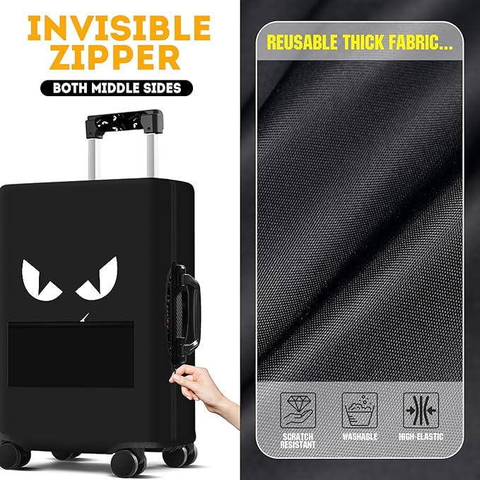 bvya Luggage Suitcase Covers for Luggage, Elastic Luggage Cover Protector Scratch Resistant Travel Essentials Suitcase Cover Fits 18 inch Luggage with Luggage Handle Cover and Luggage Tag