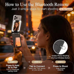 Magnetic Wireless Power Bank, 5000mAh Portable Charger with LED Makeup Mirror & Phone Stand, 20W USB-C Fast Charging Battery Pack for iPhone 17/16/15/14/13/12 Series, Black Totem