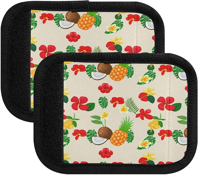 2 Pack Food Luggage Handle Wrap, Detachable Luggage Tag, Neoprene Suitcase Wrap with Comfort Grip & Bright Identifier for Suitcase, Travel Bag, Sports Bag