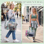 Abbylike Clear Bag Large Heavy Duty Tote for Stadium Events 20" Duffle Transparent Gym Bag for Sport Event Travel Makeup Work