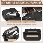 RAINSMORE Messenger Bag for Men 15.6-17.3 Inch Laptop Bag Water-resistant Canvas Briefcase Computer Satchel for Work College