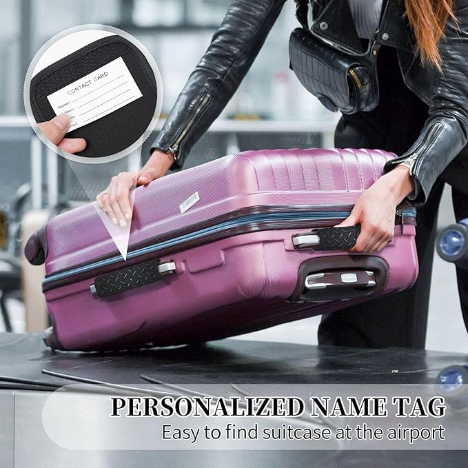 2 Pack Black Diamond Plate Luggage Handle Wraps Suitcase Tags Identifiers for Travel Accessories