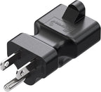 15 Amp to 20 Amp Nema 5-15P to 5-15R/5-20R T Blade Power Adapter, AC Adapter Converter