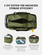 SKYSPER 30L Gym Duffel - Sports Bag Small with Wet Pocket for Sport, Travel, Fitness & Workout Men Women(Armygreen)