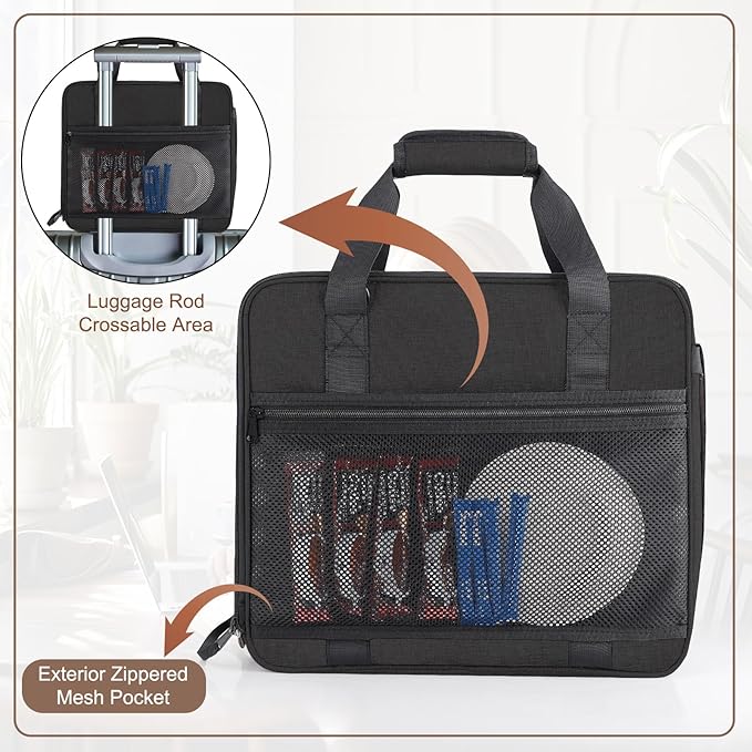Anitor Portable Carrying Coffee Maker Travel Bag Match for Keurig K-Mini/K-Mini Plus/K-Express, Single Serve Coffee Machine Travel Bag with Padded Shoulder Straps Includes Multiple Storage Bags, Black