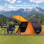 Pop Up Camping Tent, 2/4/6 Person Instant Tent Waterproof PU4500mm, Spacious Ventilated Camping Tent with Front Porch, Quick Setup Lightweight Portable for Outdoor Camping Hiking Beach