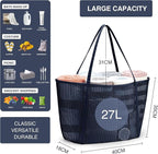 KALIDI Upgrade Version Beach Mesh Tote Bag MAX 27L Large capacity,Shoulder Bag Nylon Hobo Women Casual Foldable Beach Picnic
