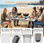 KingCamp Aluminum Camping Table Foldable, Large 53.5" Roll Up Camp Table Folding Seamless Tabletop Heavy Duty Duck Hunting Camping Tables Metal Portable Outdoor Collapsible for RV BBQ Picnic Hunting