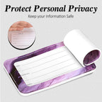 Luggage Tags for Suitcases, 2 Pack Cute PU Leather Luggage Tag TSA Approved with Stainless Steel Loop and Address Card Baggage Tag for Travel&Cruise Ships&Shipping Lavender Marble, by Chelmon