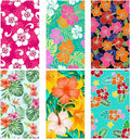 FuWeave 6 Pcs 72 x 36 Microfiber Oversized Beach Towels Large Absorbent Thin Compact Lightweight Sand Free Quick Dry Towels Pack for Travel Pool Yoga Gym Sports Beach Accessories(Flower)