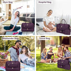 Travel Duffle Bag Weekender for Women - Carry-On Overnight Bag Personal Item Bag with Shoe Compartment & Wet Pocket Large Weekend Tote Bags with Toiletry Bag Hospital Bags for Labor and Delivery