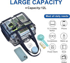 XCU Clear Bag for Stadium Events 12x6x12 Large Clear Tote Bag Transparent Lunch Bag Adjustable Straps for Concert Sports Work