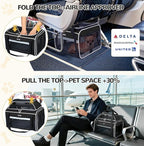 Lekereise Top-Expandable Pet Carrier 18x11x11Inch Delta American United Airline Approved Soft Sided Underseat to 15lbs Travel Carriers for Small Dogs Cats with Locking Safety Zippers Anti-Scratch Mesh