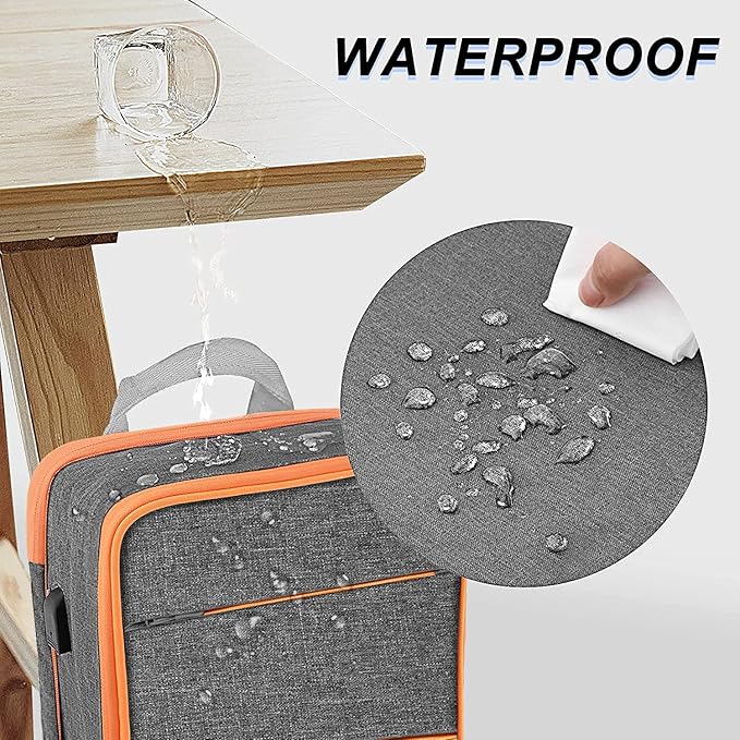 ZINZ Slim & Expandable Laptop Backpack Water Resistant Backpack Travel Backpack Compatible with MacBook Air/Pro/Neo 13-14 inch, XPS 13/14, Surface 13.5" and Most 13-14 Notebooks，G01OG01