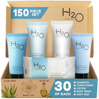 H2O Therapy Hotel Soaps & Toiletries Bulk Set | 1-Shoppe Amenities Kit | 0.85oz Shampoo & Conditioner, Body Wash, Lotion, 1oz Bar Soap | Travel Size | 150 Pieces | Bulk Set, Travel Size