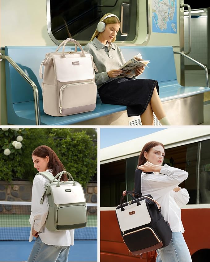 LOVEVOOK Laptop Backpack for Women with Giant Tumbler Holder Pocket, 17.3 inch Travel Work Bag Purse for Nurse Teacher, Waterproof Casual Daypack Bookbag for College Business