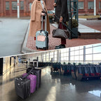 Wisdompro 2 Pcs Add a Bag Luggage Strap, Heavy Duty Adjustable Suitcase Belt Travel Attachment Travel Accessories for Connecting Your Luggage Together - Black (T-Type and Normal)