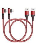 USB C Cable [2 Pack 1.6FT] Fast Charger Type C 3.1A Right Angle Nylon Braided USB Type C Cable Compatible with Galaxy Note 10 9 A51, S22 S21 S10 LG G8 G7 Charging Cord