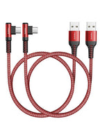 USB C Cable [2 Pack 1.6FT] Fast Charger Type C 3.1A Right Angle Nylon Braided USB Type C Cable Compatible with Galaxy Note 10 9 A51, S22 S21 S10 LG G8 G7 Charging Cord