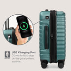 U.S. Traveler Boren Hardside Spinner Luggage With Aluminum Handle, Teal, 3-Piece Set