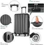 4 Piece Luggage Sets — ABS Hardside Suitcase Set with Spinner Wheels, TSA Lock, Expandable for Travel Business Trips Family Vacations, 16/20/24/28 Inch, Gray