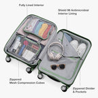 Traveler's Choice Pagosa Hardshell Expandable Luggage with Spinner Wheels, Green, 2-Piece Set (22/26)