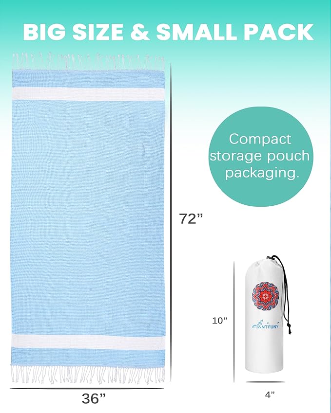 4 Packs Turkish Beach Towels Oversized Swim Towel Set Bulk Quick Dry Bath Pool Sand Free Extra Large Xl Big Blanket Adult Travel Essentials Cruise Accessories Must Have Clearance Vacation Stuff