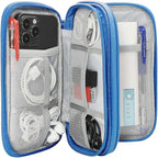 CAAORDKSO Cord Organizer Travel Cable Organizer Bag Tech Electronic Organizer Travel Case, Electronic Accessories Pouch Bag for Cable, USB, Cord, Charger, Phone, Power Bank, Earphone (Blue, Medium)