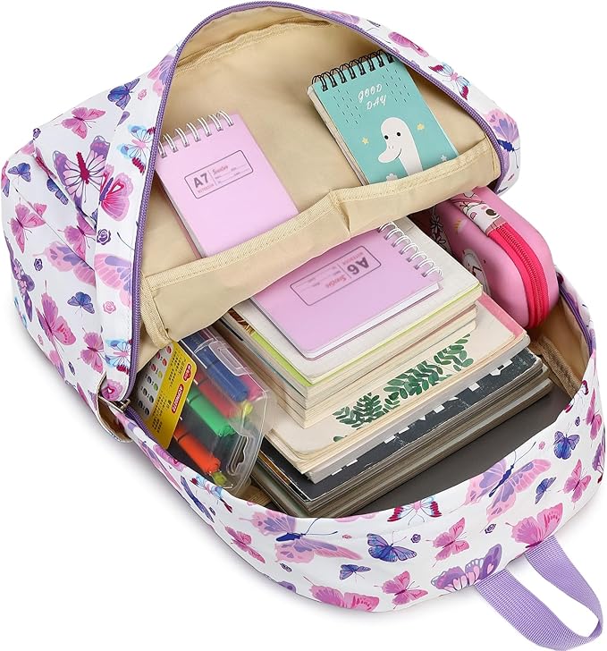 CAMTOP Preschool Backpack for Kids Girls Butterfly Toddler Backpacks Kindergarten School Bookbags(Age 3-8, Colorful Butterfly)
