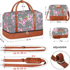IBFUN Weekender Bags for Women, 21" Weekender Travel Bag, Travel Duffle Bag with Shoe Compartment Carry on Overnight Duffel Bag for Weekend Travel Business Trip, 3PCS