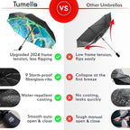 TUMELLA Inverted Windproof Umbrella, Large, Strong, Light, Portable, Automatic Reverse Folding Rain Umbrella, Durable Premium Grip, Fits Car & Backpack