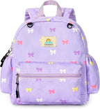 STEAMEDBUN Corduroy Toddler Backpack for Girls 2-4: Kids backpack for Girls - 12 inch Preschool Kindergarten Backpacks - Purple Bow