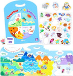 JoyCat Reusable Sticker Book - Stickers for Toddlers, Kids Sticker Activity Book, Travel Toys for Road Trip, Car & Airplane, Educational Learning Gifts for Boys and Girls Ages 3-5 (Weather)