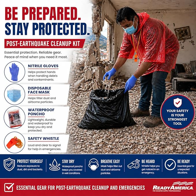 Ready America 70280 72 Hour Emergency Kit, 2-Person, 3-Day Backpack, Includes First Aid Kit, Survival Blanket, Portable Preparedness Go-Bag for Camping, Car, Earthquake, Travel, Hiking, and Hunting, Red