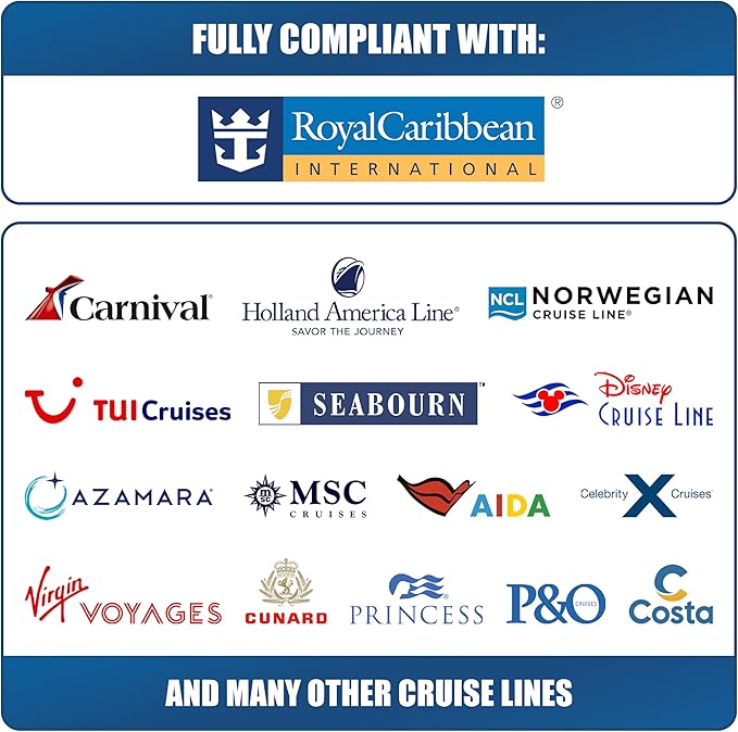 Cruise Approved Power Strip (Royal Caribbean, Disney & More) - Non Surge Charger [2 USB, 2 USB-C] 4-Port Charging Block w/Foldable Plug for iPhone, iPad, Laptops & More - Cruise Ship Essentials 2026