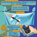 Travel Laundry Detergent Sheets for Hand or Machine Wash and Travel Clothesline – Compact Sink Washing Detergent & Indoor Outdoor Drying Line for Hotels, Cruises & Camping