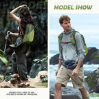 BECOJADDE 15L Small Hiking Backpack for Men Women Foldable Packable Back Pack Ultralight Hiking Daypack for Travel Camping Outdoor, Olive Green