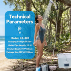 Portable Rechargeable Camping Shower Pump - 4000mAh Battery Outdoor Shower Head Sprayer, Draws Water from Bucket for Camping, Hiking, Travel, Car Washing & Pet Cleaning