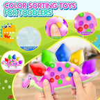 UIIOPJIOM 2PC Pink Dinosaur Color Sorting Sensory Toys for Toddler Girl, Montessori Toy Game Learning Activities Quiet Calm Down Fidgets for Classroom Gifts for 3 4 5 Year Old Easter Basket Stuffer