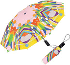 RainCaper Frank Lloyd Wright Windproof Auto Open Close 43” Coverage Folding Travel Umbrella with Matching Sleeve