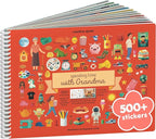 Spending Time with Grandma 500+ Kids Sticker Book by Cupkin Fun Toddler Travel Activity Coloring and Sticker Book, Road Trip Essentials, 12 Coloring Pages & Scenes for Ages 2–8 Years